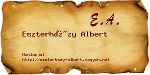 Eszterházy Albert névjegykártya